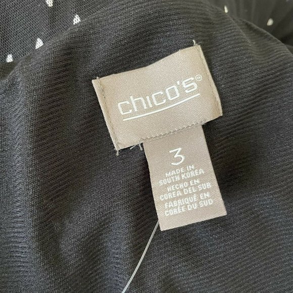 Chico's Womens Cosmic Universe Caren Mesh Skirt Size 3 XL Black White NEW - Picture 3 of 5